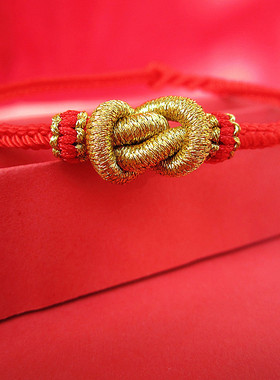 民族风红手绳手链财源滚滚不掉色