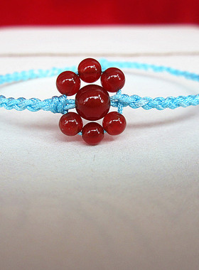 送你一朵小红花手链玛瑙细款