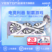 AMD Yingtong RX6800XT 6750 Cherry Pupil Flowers Married Desktop Computer Games Eat Chicken Independent Graphics Card Super Gre