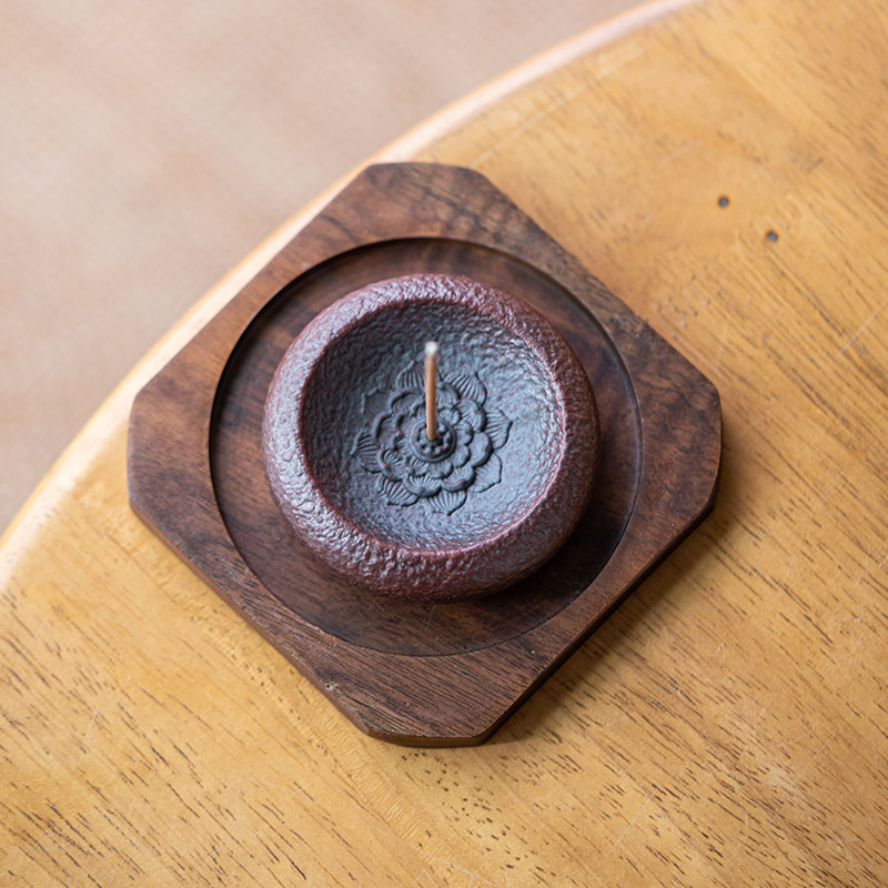 画续创意牡丹花开线香插座室内禅意茶道小香炉茶桌陶瓷香薰炉摆件,淘宝优惠券,粉丝福利购,淘宝优惠卷