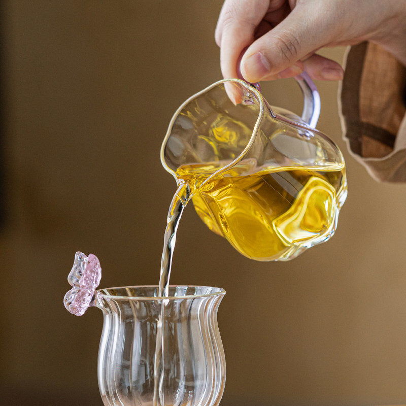 画续瓜棱玻璃公道杯陶瓷手绘茶漏套装家用分茶器套装茶室茶道过滤,淘宝优惠券,粉丝福利购,淘宝优惠卷