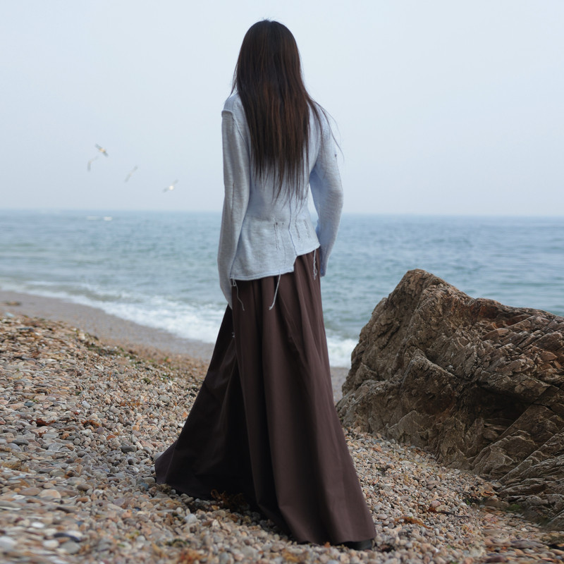 AIRIQI商场同款25秋新款简约复古A字碎褶垂坠感半身裙女AY53BQ091,淘宝优惠券,粉丝福利购,淘宝优惠卷