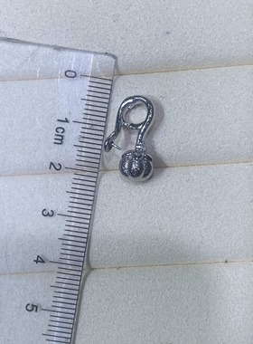 柿子吊坠珍珠配件s925纯银