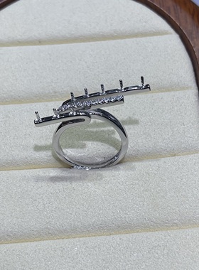 多珠戒指珍珠配件s925纯银