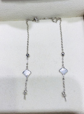 国产配件精工白贝母项链其他纯银