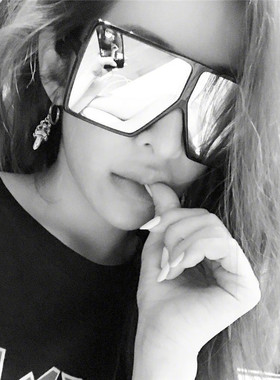 新款欧美时尚大框太阳镜跨境街拍潮流墨镜方框金属铰链眼镜