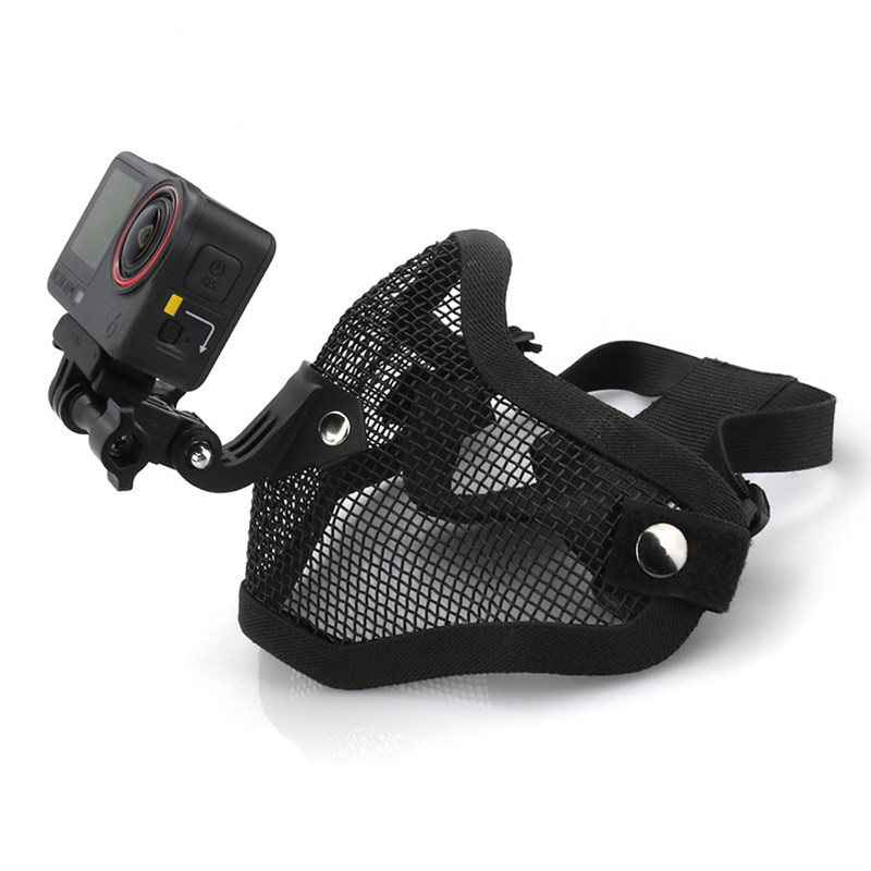 运动相机第一视角拍摄直播适用野战CS真人V1头戴式双带金属半脸面具户外骑行战术CF护嘴防护面罩口罩支架,淘宝优惠券,粉丝福利购,淘宝优惠卷