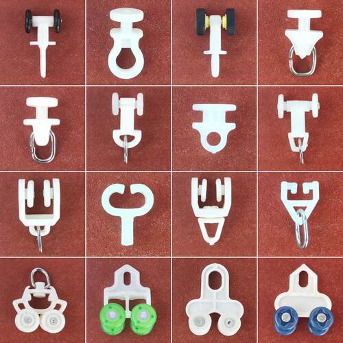 老式窗帘配件窗帘轨道直轨弯轨辅料窗帘挂钩环滑轮子挂钩式通用 - 图2