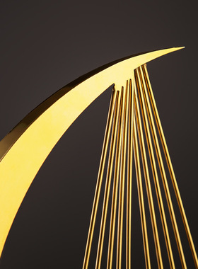 不锈钢轻奢摆件创意酒店玄关立体装饰工艺品 厂金属几何现代