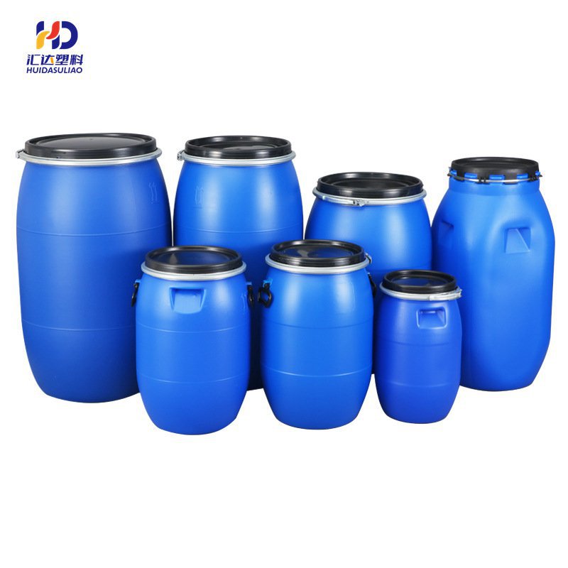 加厚法兰桶级化工塑料桶带盖大桶工地50L60L120L发酵桶泔水桶-图2