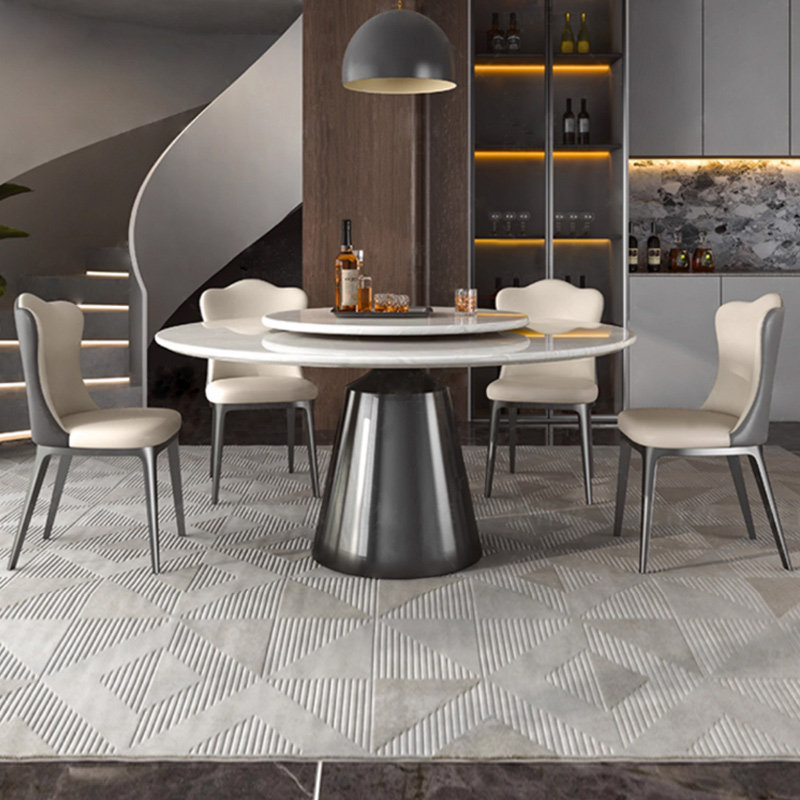 卡里冰玉天然奢石圆桌餐桌轻奢高级感大理石圆形餐台带转盘佛山,淘宝优惠券,粉丝福利购,淘宝优惠卷