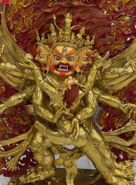 鎏金全铜马头明王佛像大型定制