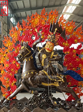 祥狮雕塑纯铜铸造孜玛护法佛像