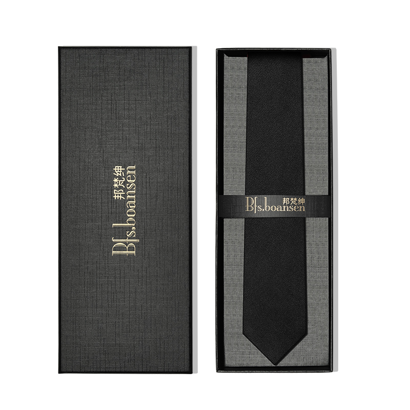 邦梵绅窄版黑色领带男正装西装光面6cm韩版休闲轻商务时尚小领带