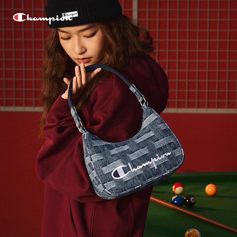 Champion冠军单肩包女包2025春季新款牛角包挎包女士腋下包小肩包