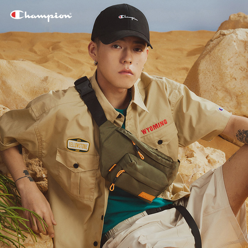 champion女生春秋新款帆布包斜挎包 Champion胸包