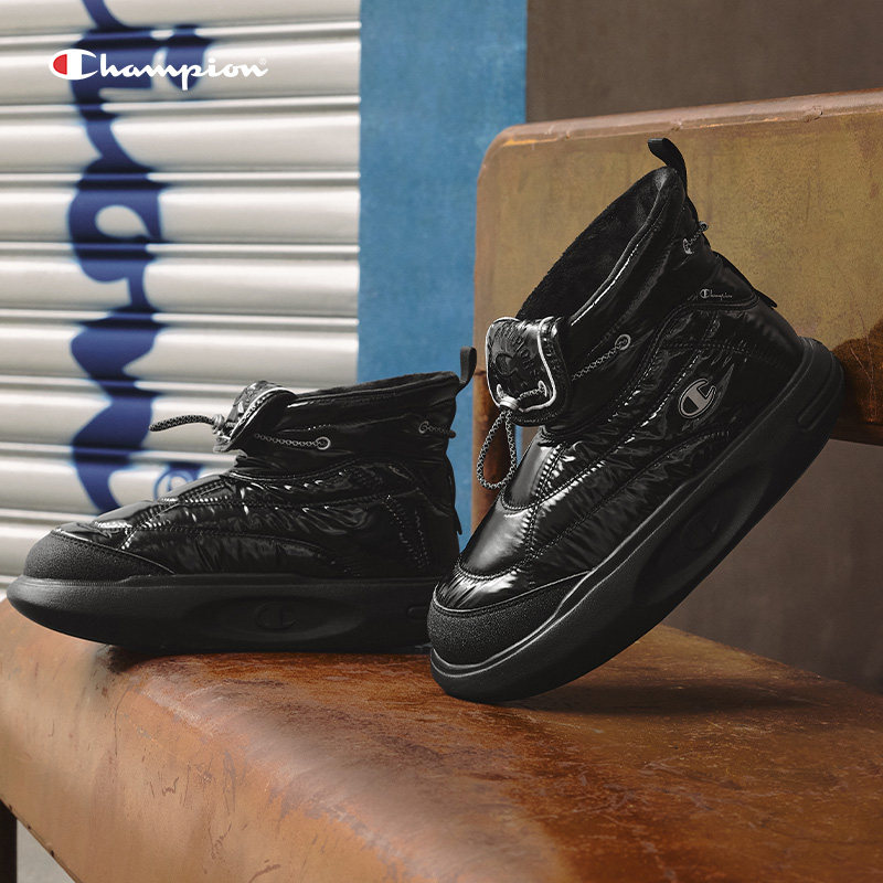 Champion冠军菠萝靴2025秋冬新款高帮棉鞋厚底保暖女款棉靴老人鞋,淘宝优惠券,粉丝福利购,淘宝优惠卷