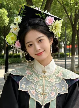 簪花学士帽成品毕业拍照装饰
