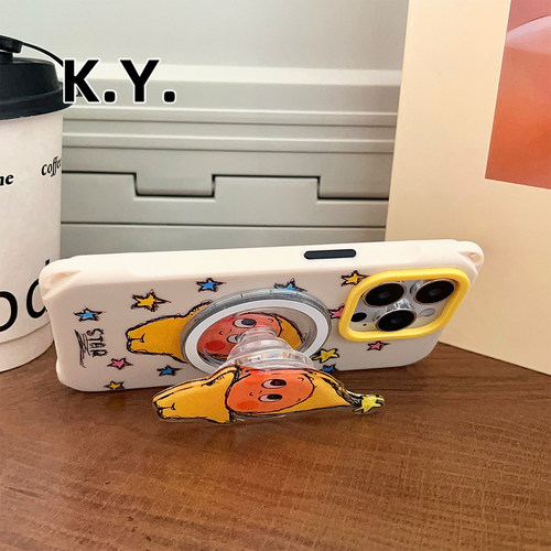 卡通星人磁吸支架手机壳带挂绳适用于苹果17PRO华为mate80pro背带斜挎iphone16promax四角开孔华为mate70P - 图3
