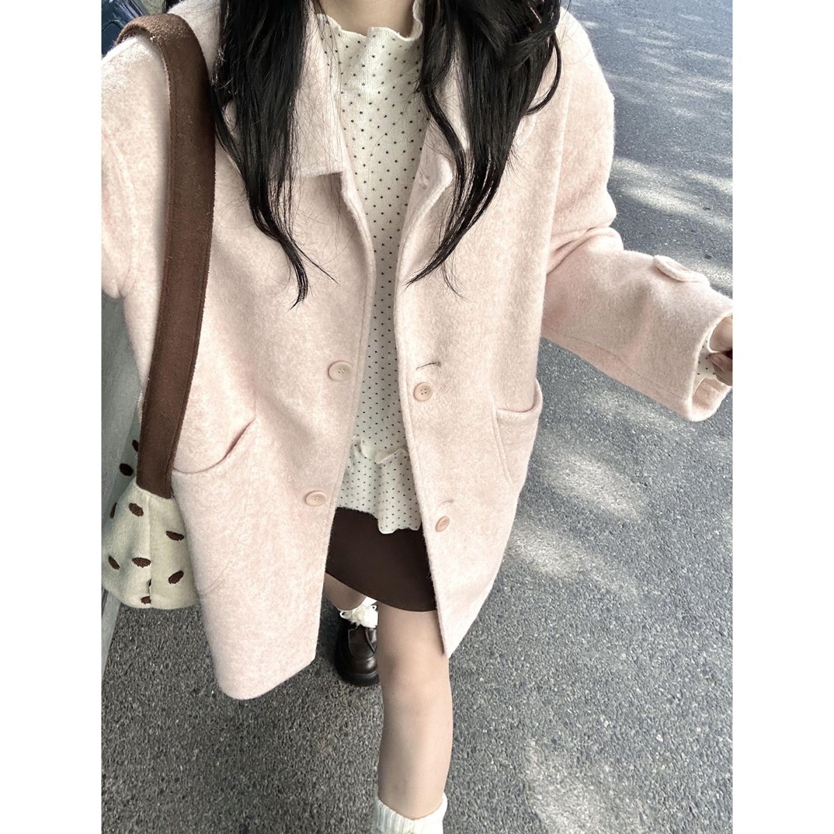 粉色毛呢大衣外套女秋冬季2026新款小个子香风独特漂亮巨好看超火,淘宝优惠券,粉丝福利购,淘宝优惠卷