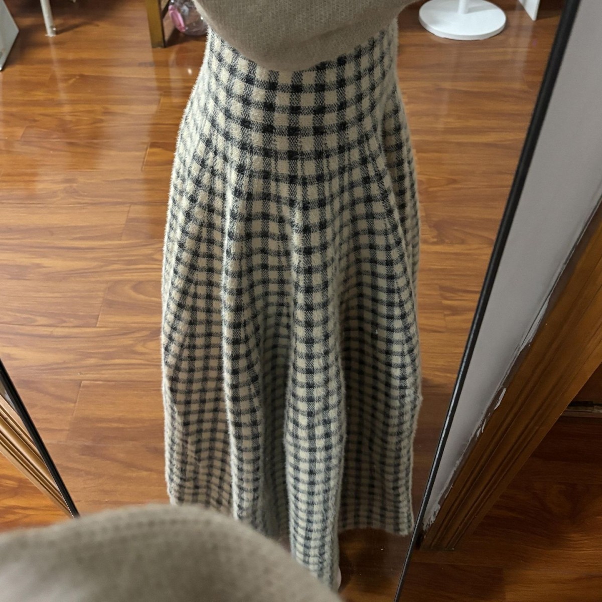 韩系超好看毛呢格子半身裙子女秋冬季2025年新款高腰显瘦a字长裙,淘宝优惠券,粉丝福利购,淘宝优惠卷