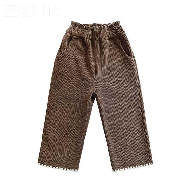 女童加绒裤子秋冬款灯芯绒冬装时髦加厚长裤宝宝秋季一体绒阔腿裤,淘宝优惠券,粉丝福利购,淘宝优惠卷