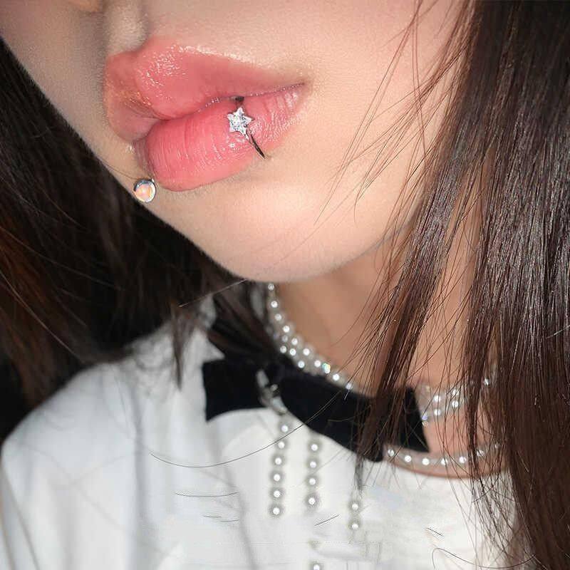 S925纯银免打孔星星唇夹男女生小众设计高级感配饰唇钉唇环送礼物,淘宝优惠券,粉丝福利购,淘宝优惠卷