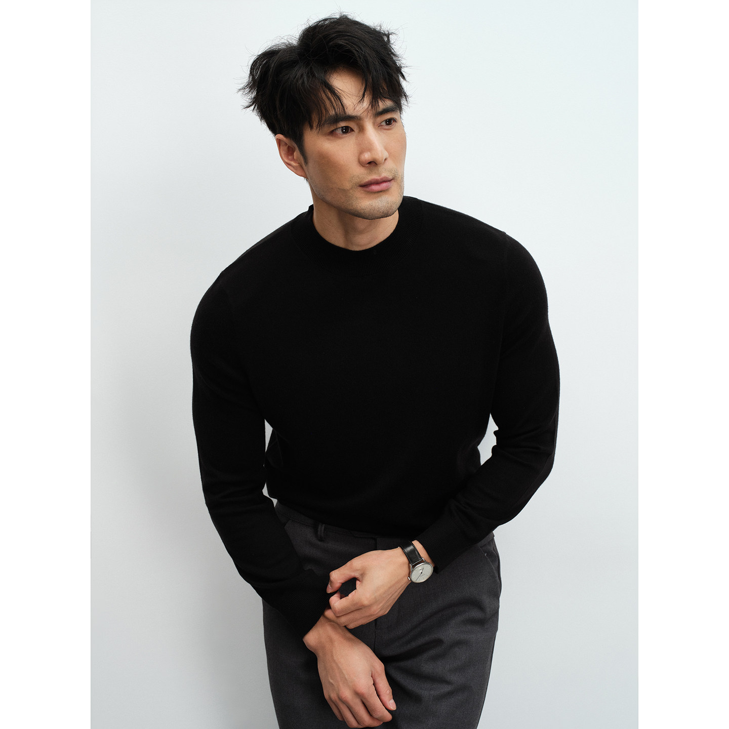 【可机洗毛衣】秋冬保暖半高领黑色毛衣男羊毛衫本命年红色针织衫,淘宝优惠券,粉丝福利购,淘宝优惠卷