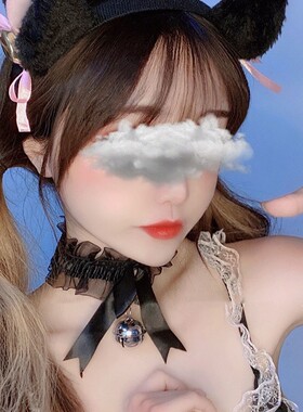 黑白蕾丝蝴蝶结铃铛项圈女仆情趣