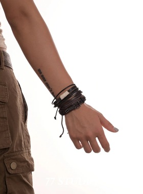 废土风配饰复古编织吉他牛皮