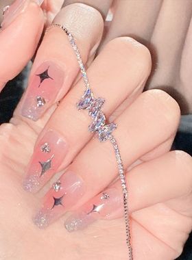 精致蝴蝶蓝色月亮星星手链