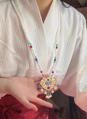 新中式璎珞长命锁汉服项链