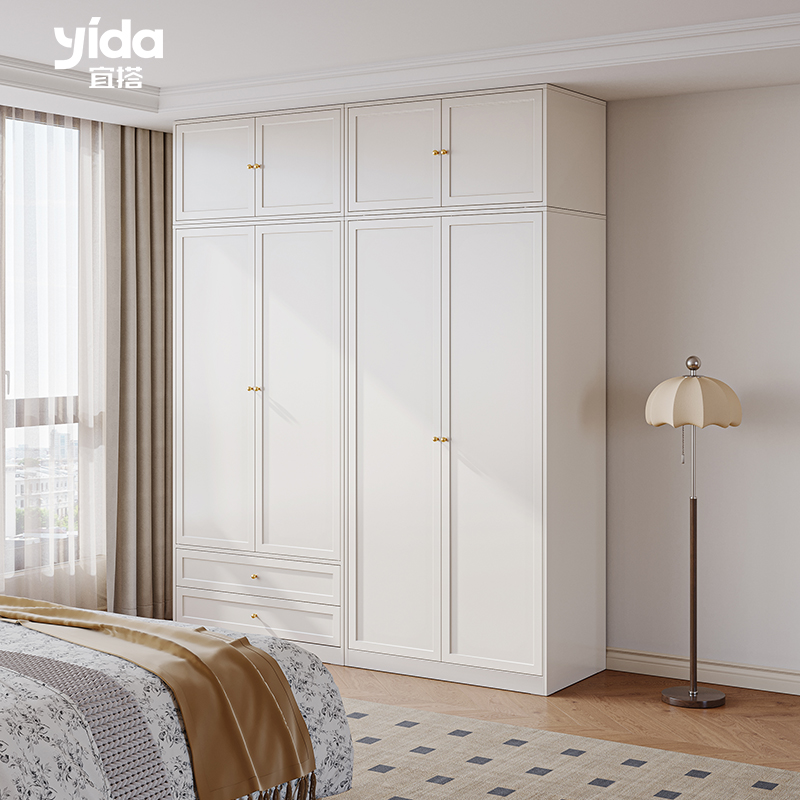 宜搭家居钢制衣柜小户型家用储物柜子现代简约卧室成品法式大衣橱 - 图2