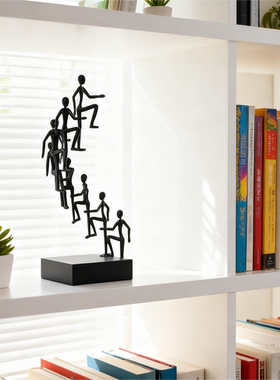 现代简约抽象人物雕塑金属摆件客厅售楼处电视柜玄关软装饰品摆设