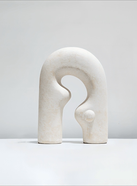 侘寂风白色树脂抽象艺术雕塑摆件