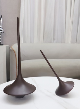 简约几何长杆陀螺树脂装饰摆件