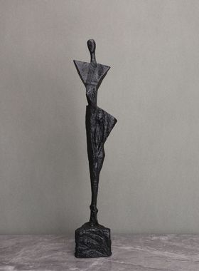 铸铁大理石金属倒立人艺术摆件