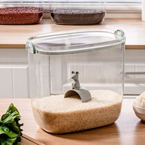 Silk Career Kitchen Transparent Rice Barrel Food Grade Seal Insect-proof moisture-proof Cereal Storage Tank 10 Catty Rice Noodle Containing barrel