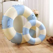 ins thickened swimming ring Adult children Cherry Floating Circle Denmark Retro Striped Olive Inflatable Baby Armpit