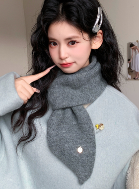 针织小围巾女短款围脖