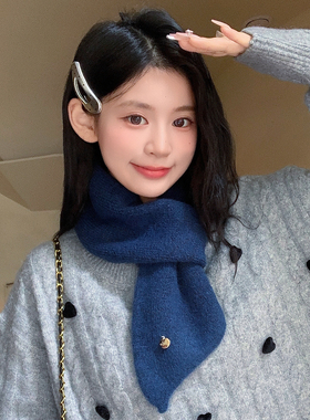 针织小围巾女短款围脖