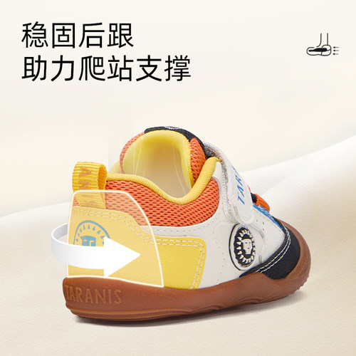 泰兰尼斯婴幼儿步前鞋秋季可爱卡通宝宝机能鞋新生柔软轻便赤足鞋 - 图1