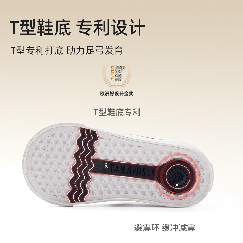 泰兰尼斯童鞋秋季儿童休闲板鞋男童运动鞋三狮系列女童透气帆布鞋