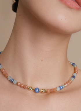 敦煌色天然玉石串珠云行项链