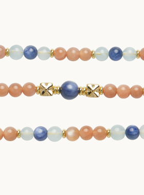 敦煌色天然玉石串珠云行项链