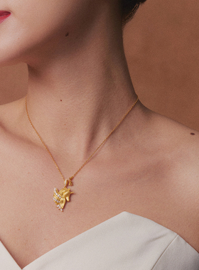 HERBE合璧 璀璨翼马[新品]飞马项链古法手工拉丝翼马纹毛衣链女款