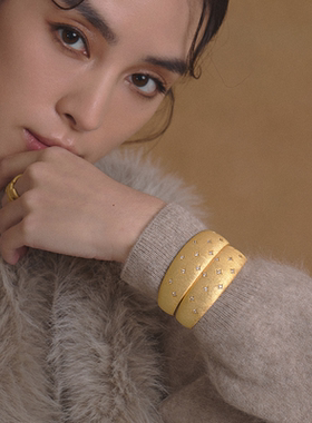 璀璨逐光拉丝开口宽手镯