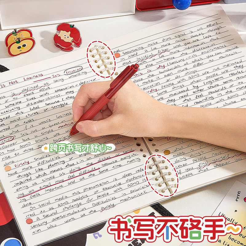 可爱猫咪活页本a5高颜值线圈本不硌手可拆卸b5小学生女生笔记本本子日记本错题本高中初中专用记事本大学考研,淘宝优惠券,粉丝福利购,淘宝优惠卷