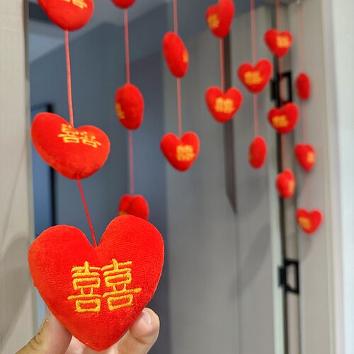 婚房门帘布置结婚新房装饰卧室背景墙门上挂件婚礼出片挂饰用品 - 图1