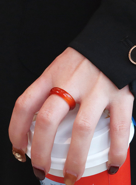 【普陀山祝福】玛瑙和田玉戒指